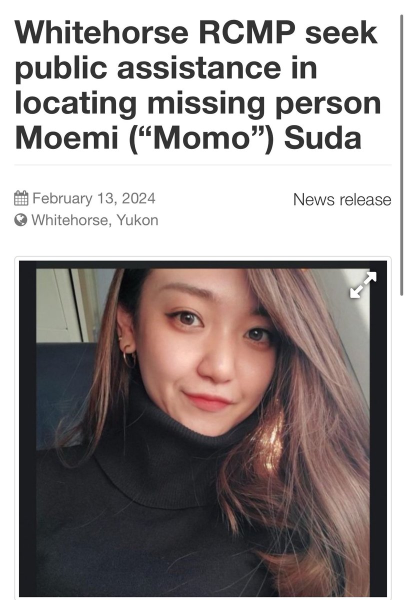 Yukon friends! 🚨 My friend Momo is missing. Please help the RCMP locate her. Contact their local police, or Crime Stoppers at 1-800-222-8477 (TIPS).