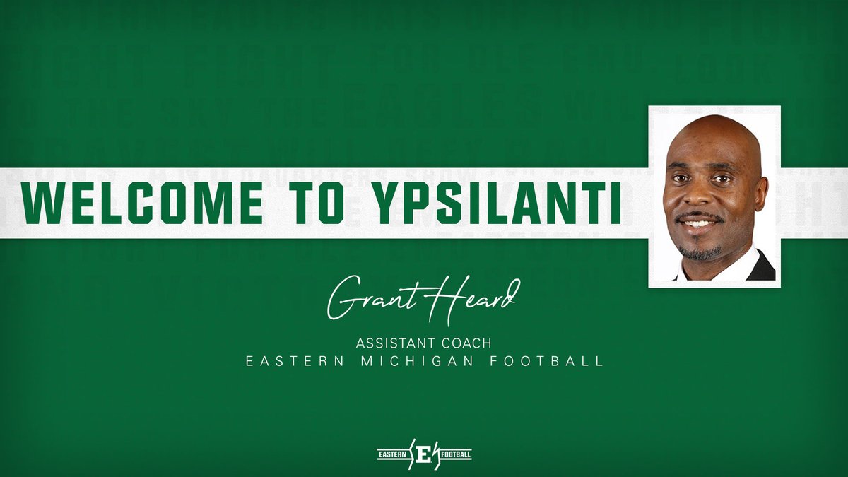 𝗪𝗲𝗹𝗰𝗼𝗺𝗲 𝘁𝗼 𝗬𝗽𝘀𝗶𝗹𝗮𝗻𝘁𝗶! Help us welcome Grant Heard to the program as our wide receivers coach! 📰bit.ly/3I0yxtm #EMUEagles ⛓️ #ETOUGH ⛓️