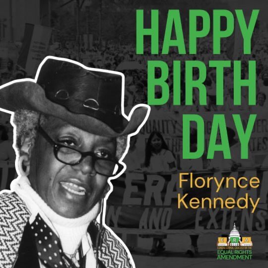 Happy Belated Birthday to the one and only Flo Kennedy, a dynamic civil rights leader and advocate for the Equal Rights Amendment, who dedicated her life to speaking out against racial &amp; gender injustice! 🎉💚