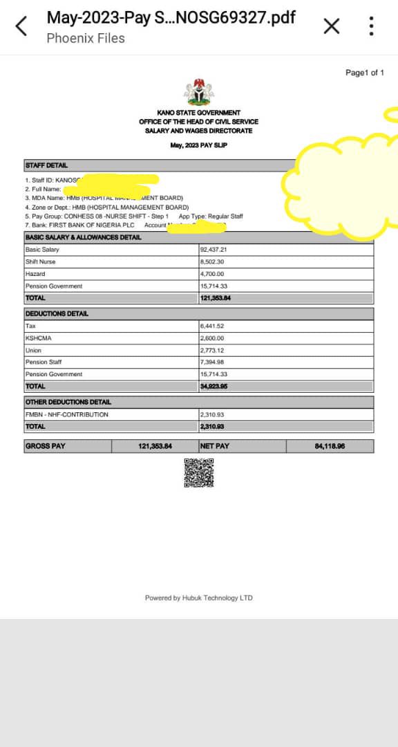 Your registrar said salary is 135-200k. This is a graduate’s payslip, someone that went to university for 5years, 1year internship and 1year NYSC. Nursing my profession I hail thee