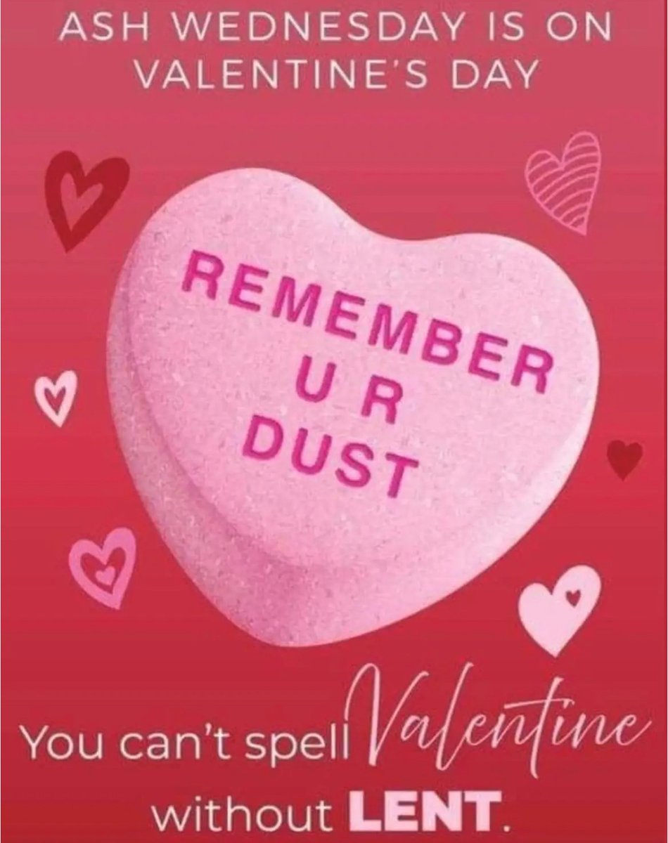 iCatholicMusic's tweet photo. You can't spell VaLENTines without #LENT.
btw St Valentine was a martyr...
#AshWednesday https://t.co/7dS0YGlZPl