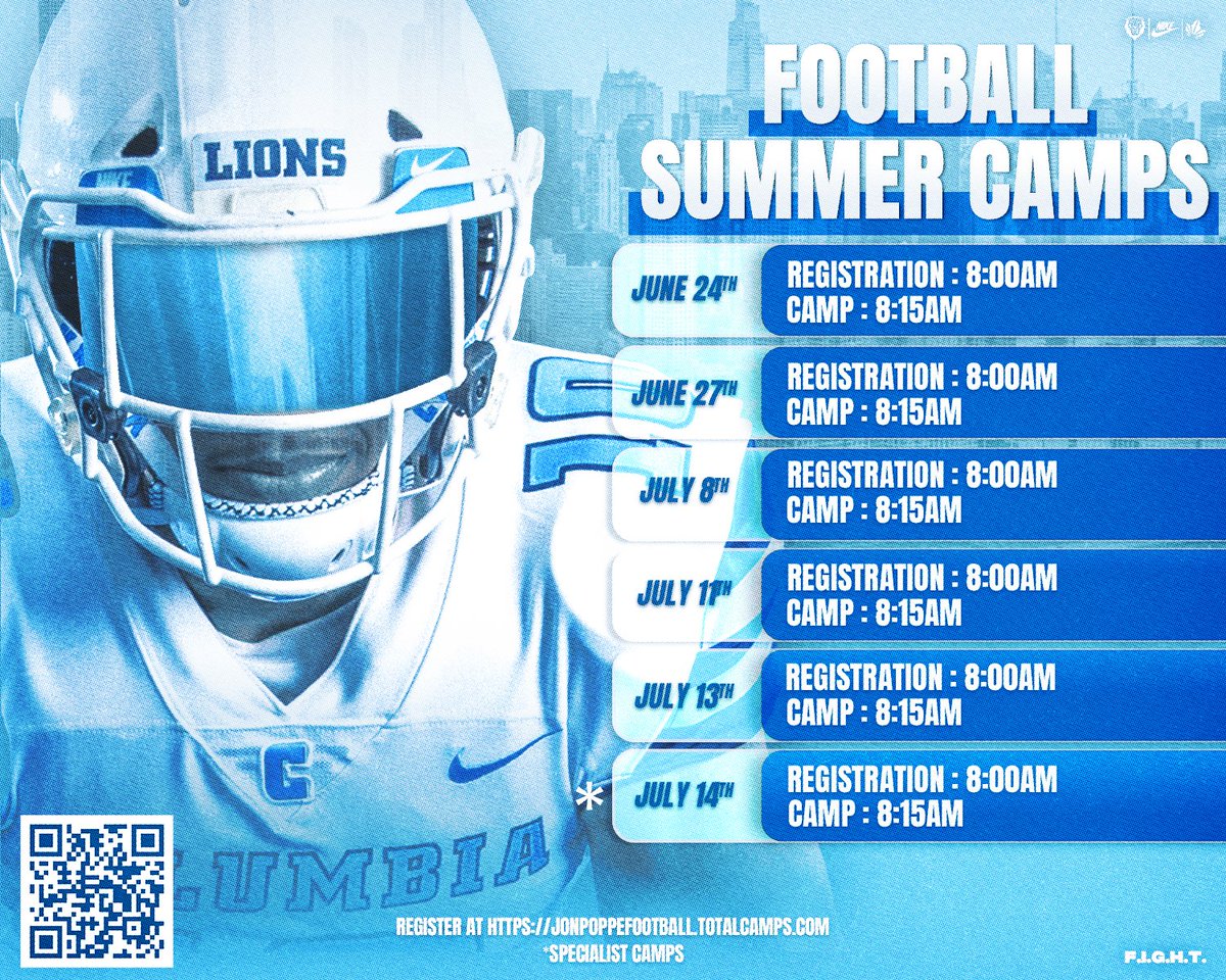 Registration for Jon Poppe Football Camps is now live ‼️ ⬇️⬇️⬇️ bit.ly/3wgwcIg F.I.G.H.T. #OnlyHere