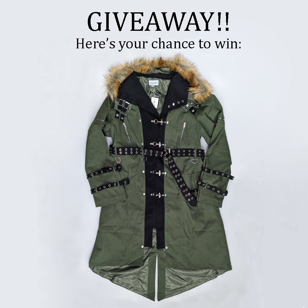 🎉 GIVEAWAY! 🎉 Here's your chance to win one of the custom color Mercenary Coats, in TURTLE GREEN! The coat is a size US 2XL.

[ Follow, Like, Retweet ] For a chance to win a green Mercenary Coat!

Winner announced Feb 19th. Open worldwide, 18+. Good luck!