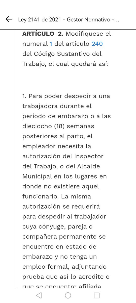 Según esta ley puede despedirse una mujer embarazadacon la autorización del Inspector del Trabajo o del Alcalde.ORANGUTÁN, nadie dijo nada. En dónde quedó la protección de las madres? @YolandaRuizCe @MJDuzan @CathyJuvinao @EspinozaRadio @YorelyR @Julianaramirez6 @migueldelrioabg