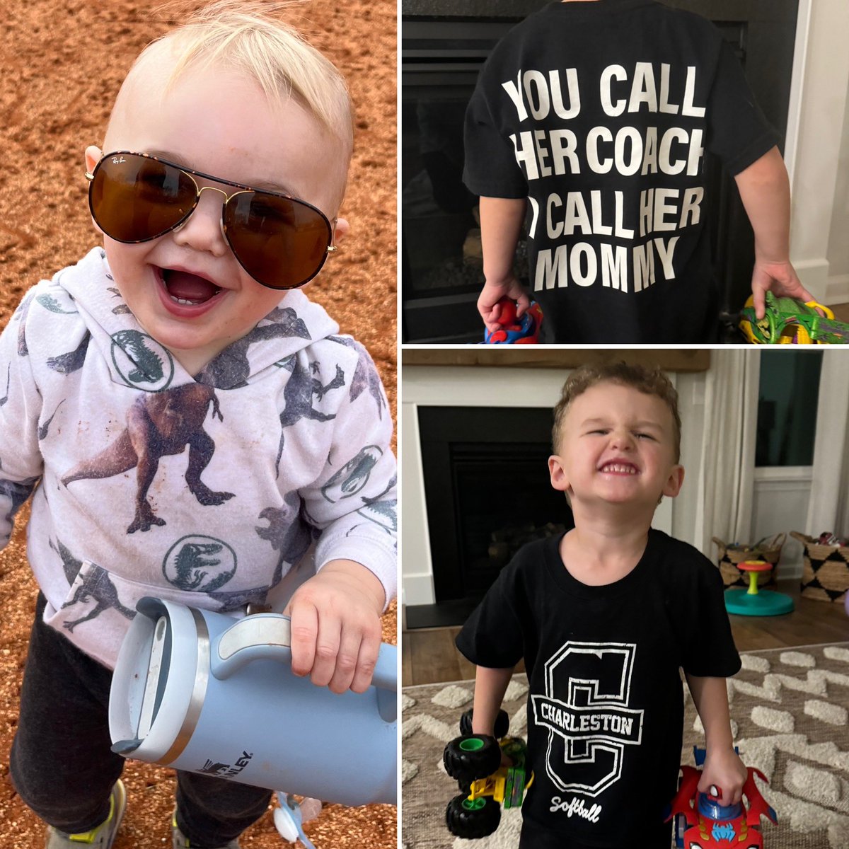 Weekends at the ballpark are back!! 🥎 My guys had a blast dancing, cheering and of course leaving covered in dirt this past weekend. Love my little Cougs and how big their smiles are when they get to spend their days at the field 🤍 @CofCSoftball @CAASports @NCAASoftball