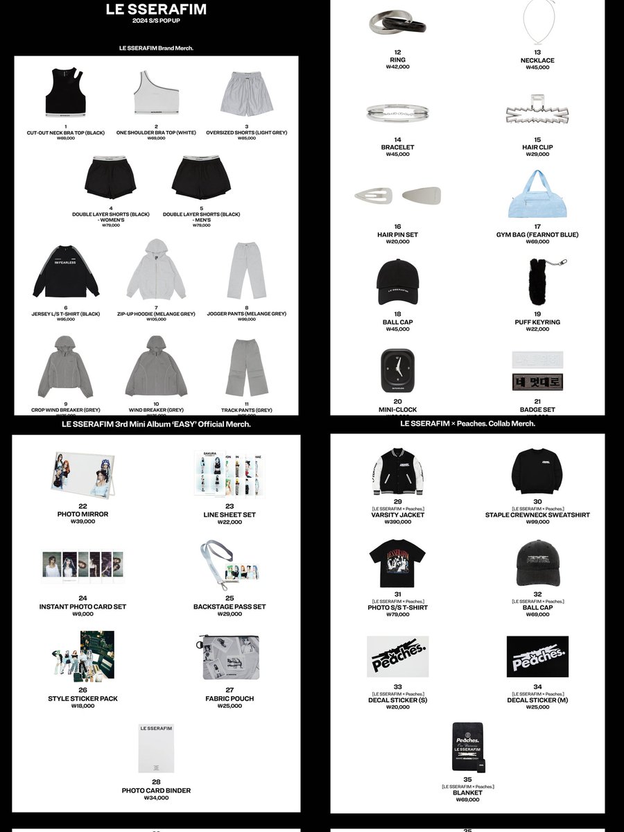 LE SSERAFIM 2024 Pop-Up Store: Merchandise Price Guide