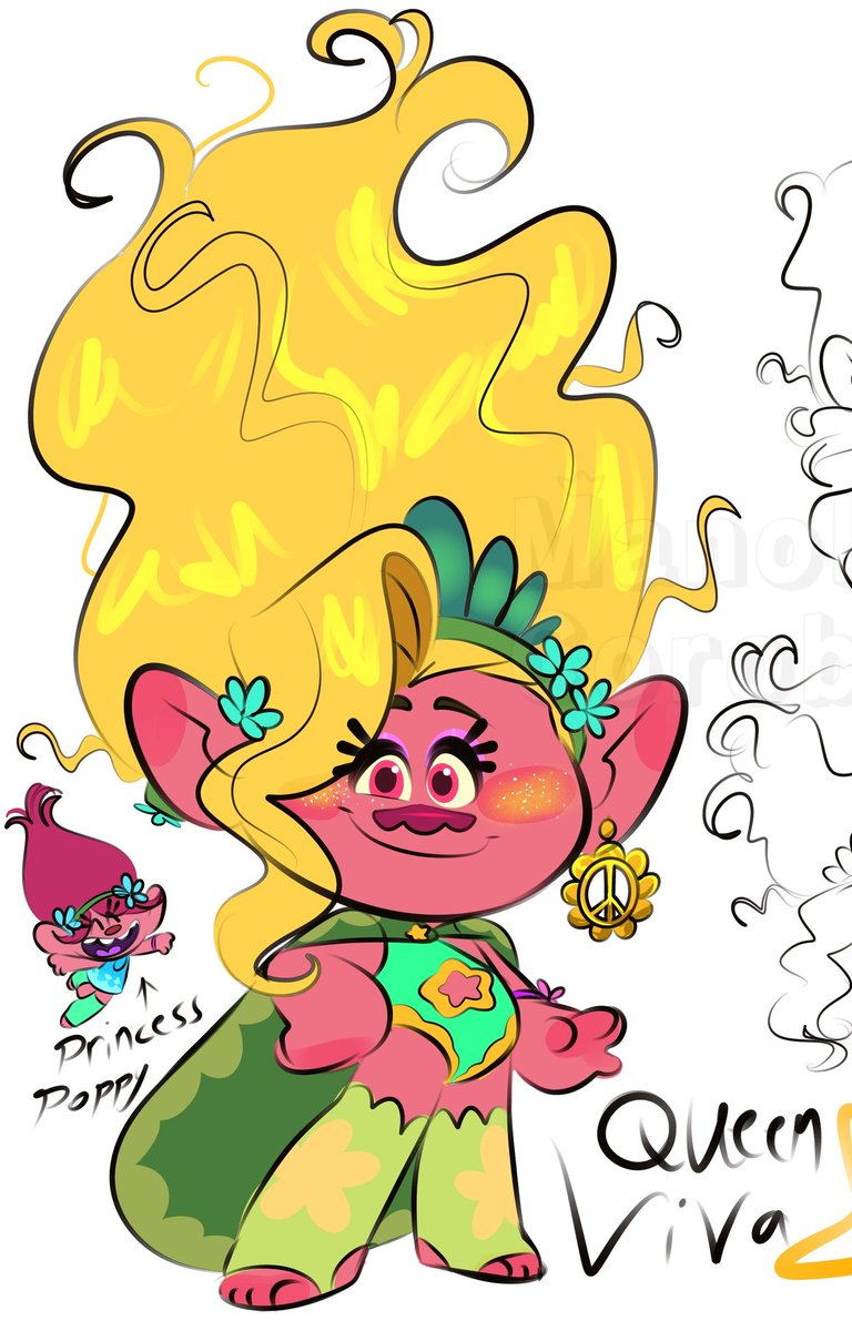 BROZONESMOM's tweet photo. QUEEN VIVA⭐️
an AU where Viva never got separated from her family and became the Queen of Pop. ( BroZone still left Branch. Instead Clay is the direct leader of the putt putt Trolls now ) 
[ #TrollsBandTogether #TrollsFanart #TROLLSTWT #QueenVivaAU ] https://t.co/IdIAEIHAb5