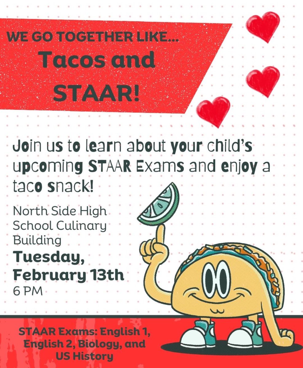 Great job! Thanks to our teachers that hosted our STAAR EOC info night! Go Steers! 🤘🏼 <a href="/AFBohannon/">Alicia Bohannon</a> <a href="/CoachSchweik/">Coach Schweikhard</a> <a href="/ChrisjBarksdale/">Christopher J. Barksdale, Ed.D.</a> <a href="/principal_008/">Antonio Martinez, Jr</a> @CharlieGarciaFW <a href="/NorthSideFWISD/">North Side High School</a>