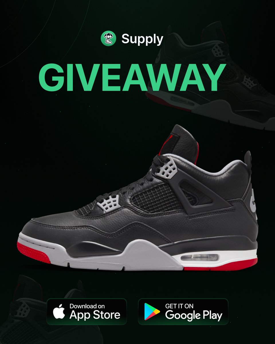 We're giving away a FREE pair of Air Jordan 4 Retro Reimagined "Bred" EVERY DAY until the release. 🎉

Simply download <a href="/thesupply_app/">Supply</a>, create an account, and you're automatically entered to win a pair. 📲 site.supply/supply