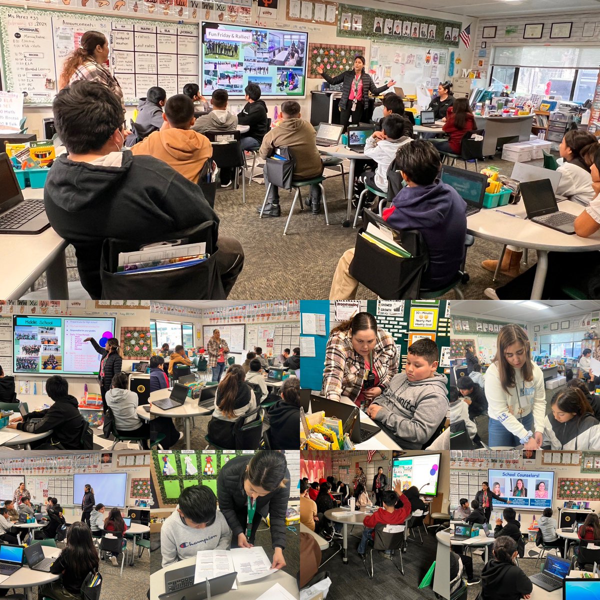 6th Grade Presentations are taking place at all our elementary schools! VVMS counselors are doing a wonderful job providing an overview of what to expect at vista & informing our scholars of the elective courses available for next year! @zjgalvan @LCortezGUSD @VistaVerdeGrizz