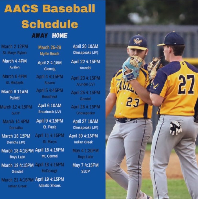 Spring 2024 schedule
#AACSBaseball