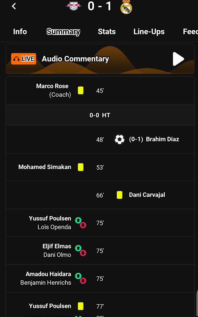 ChibuikemO68866's tweet photo. @ChibuikemO68866
Leipzig vs Real Madrid Full-time
0-1
Brahim Diaz 48'
Stay tuned!
#UCL #BrahimDiaz #Realmardrid #Liepzig #ChampionsLeague
#TRENDING #Goal #Viral #Foden #B.Silva #Debryne #Fulltime #Results #goals #Livescores #UCL #UEFACHAMPIONSLEAGUE #Fyp #Vinicius #Ancellotti https://t.co/9U8mWtqMvD