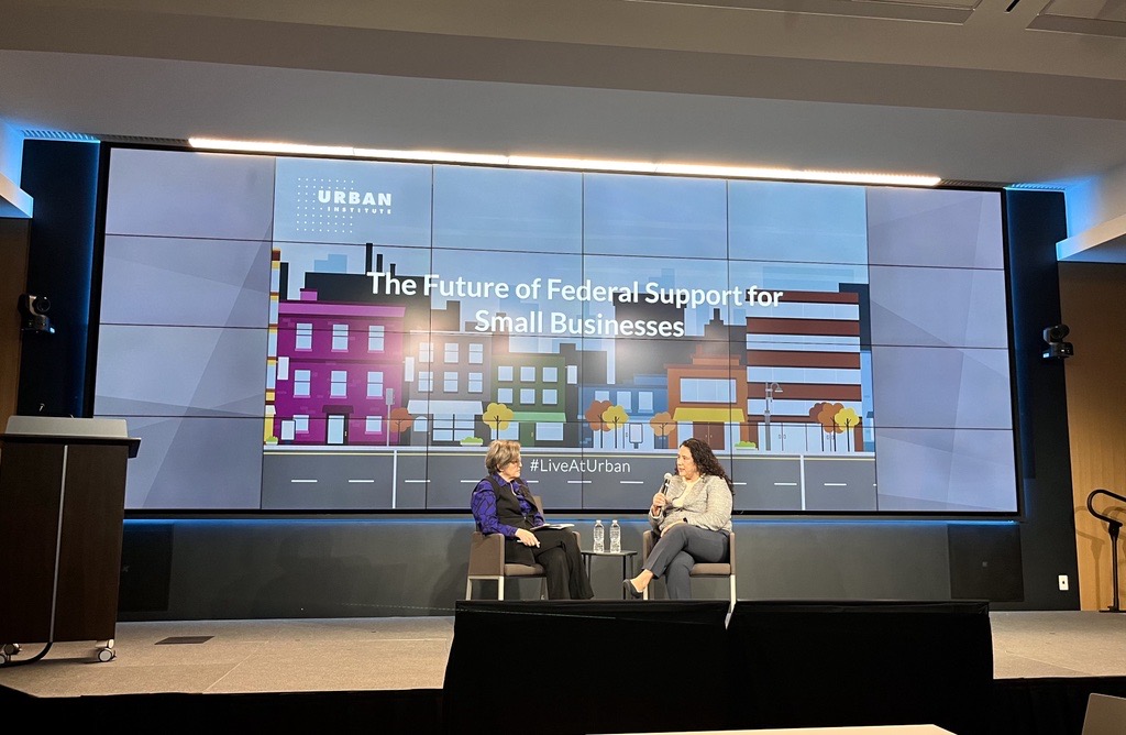 Under the Biden-Harris Administration, America is experiencing a #smallbiz boom. I joined @urbaninstitute President Sarah Rosen Wartell to discuss how @SBAgov is supporting entrepreneurs across the country through resources and programs to help them thrive. #LiveatUrban