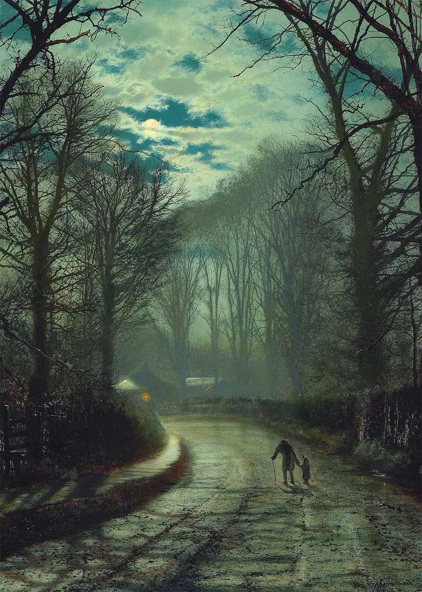 I love these two…in this quiet, Victorian nightscape

Art by John A. Grimshaw