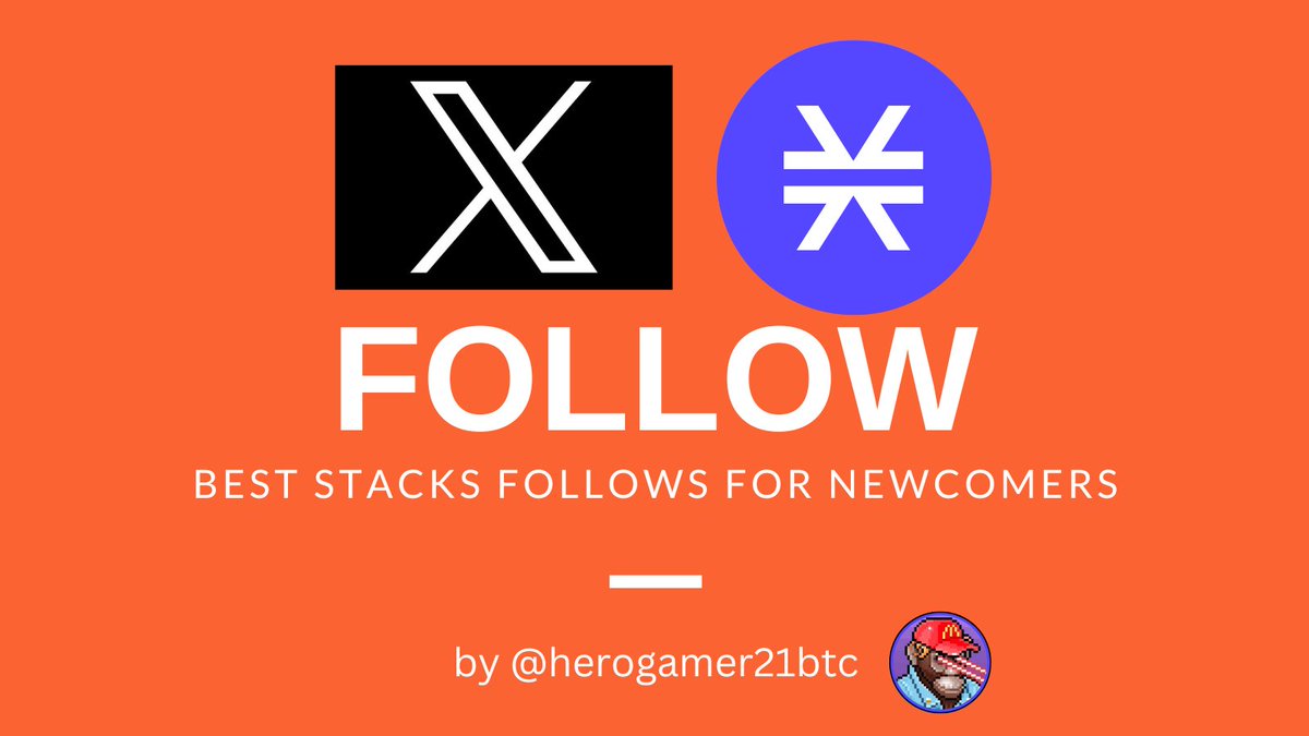 🌟Welcome to <a href="/Stacks/">stacks.btc</a> - Best X follows - February 2024🌟 

Many newcomers to Stacks/Bitcoin ecosystem, welcome! So I thought I'd combine a list of recommended follows - Enjoy!

Ecosystem entities:
• <a href="/StacksOrg/">Stacks Foundation 🟧</a> <a href="/mcuevasm/">mitchell.btc 🟧</a>
• <a href="/hirosystems/">Hiro</a> <a href="/diwakergupta/">Diwaker</a>
• <a href="/trustmachinesco/">Trust Machines</a>
