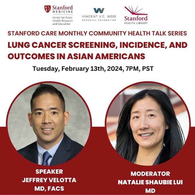 Join KPSOM Faculty @JVelottaMD tonight at 7PM PST for his lecture, 'Lung Cancer Screening, Incidence, and Outcomes in Asian Americans.' This event is virtual and open to the public. Register now: bit.ly/3wifw3d