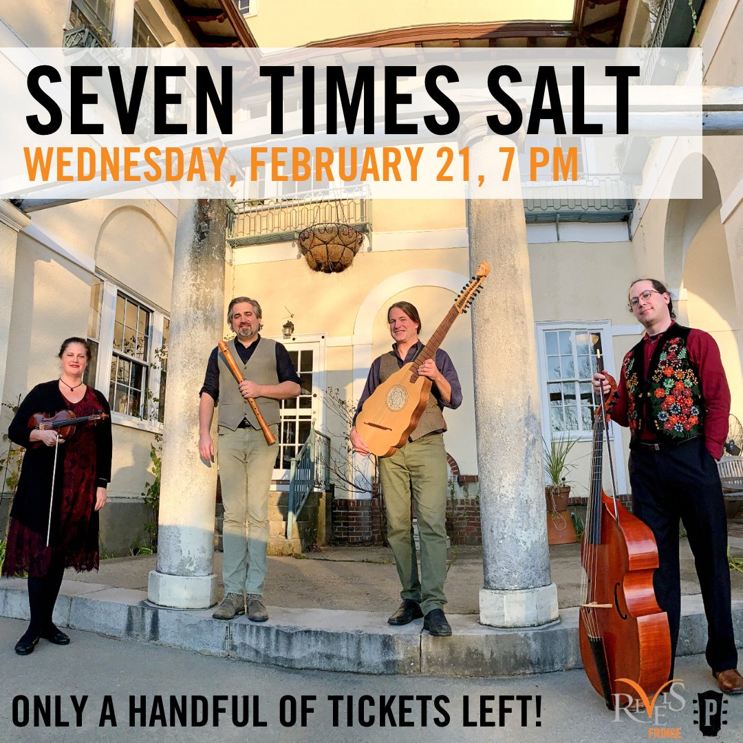 Only a few tix left for Seven Times Salt @ Club Passim! Tap your toes to genre-bent 16th- and 17th-century tunes with food and drinks at Harvard Square's legendary venue. 

Join us Wed, Feb. 21 at 7 PM. Tickets $25 or $23/ Passim member - buy yours at passim.org/artists/seven-…