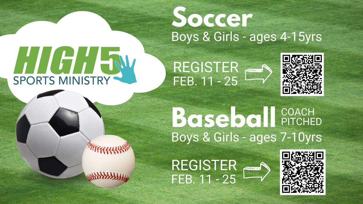 citychurchnc1's tweet image. Attention Parents: Sign those kiddos up today for Soccer and Baseball! Scan the QR code or visit: citync.com/high-5-sports/ for more info ⚽⚾
#high5sports #soccer #baseball #citychurchnc