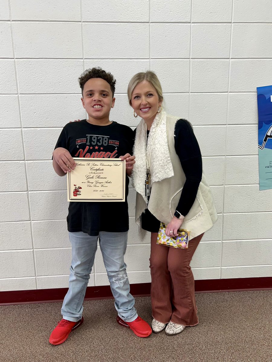 MsMarks_HES's tweet photo. We are so proud of Gabe for being selected as the classroom winner for Young Georgia Author! 🤩💙👏🏻 https://t.co/ExF2Y88bF0