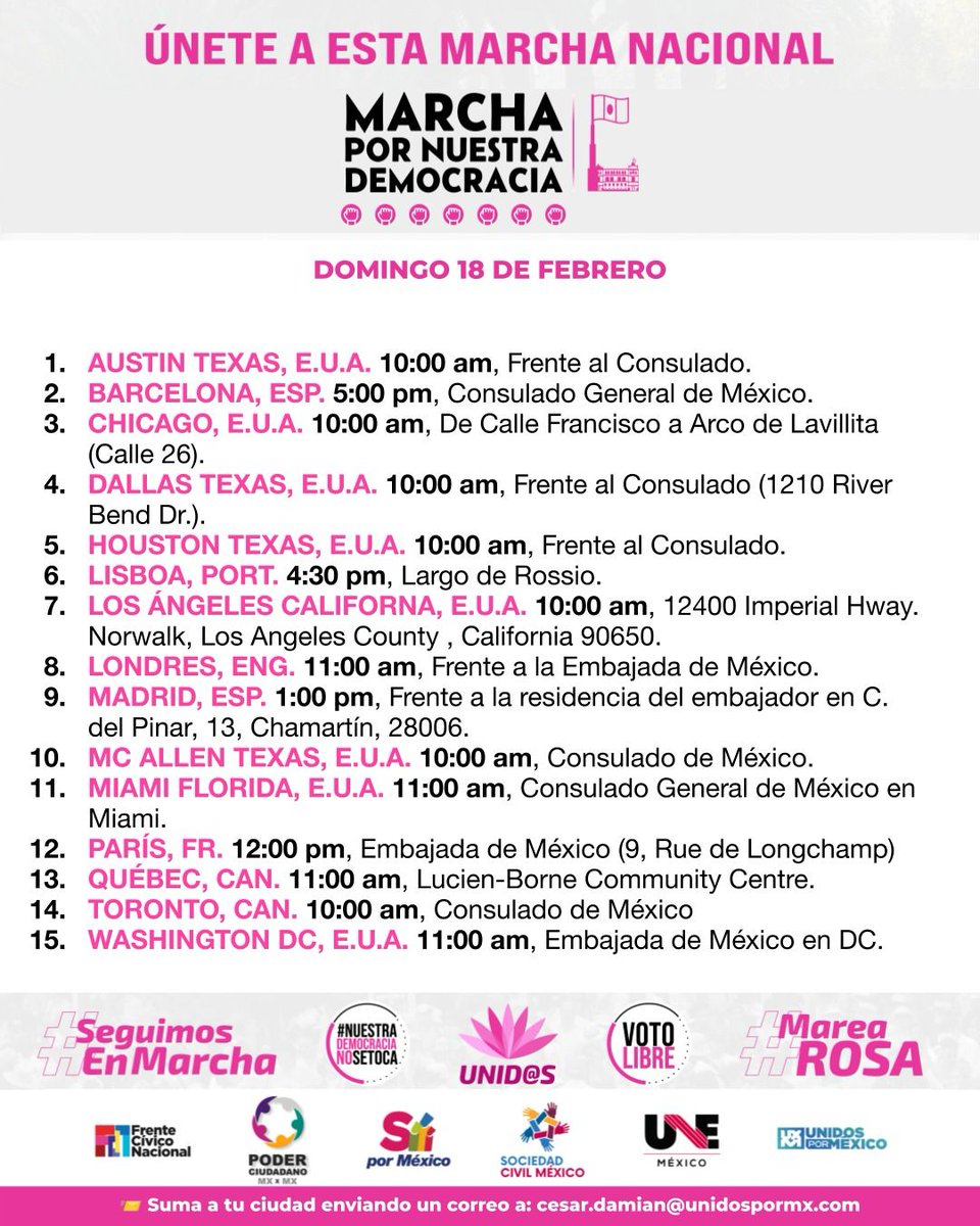 Mexicanos en el extranjero, apoyando nuestra democracia 👇