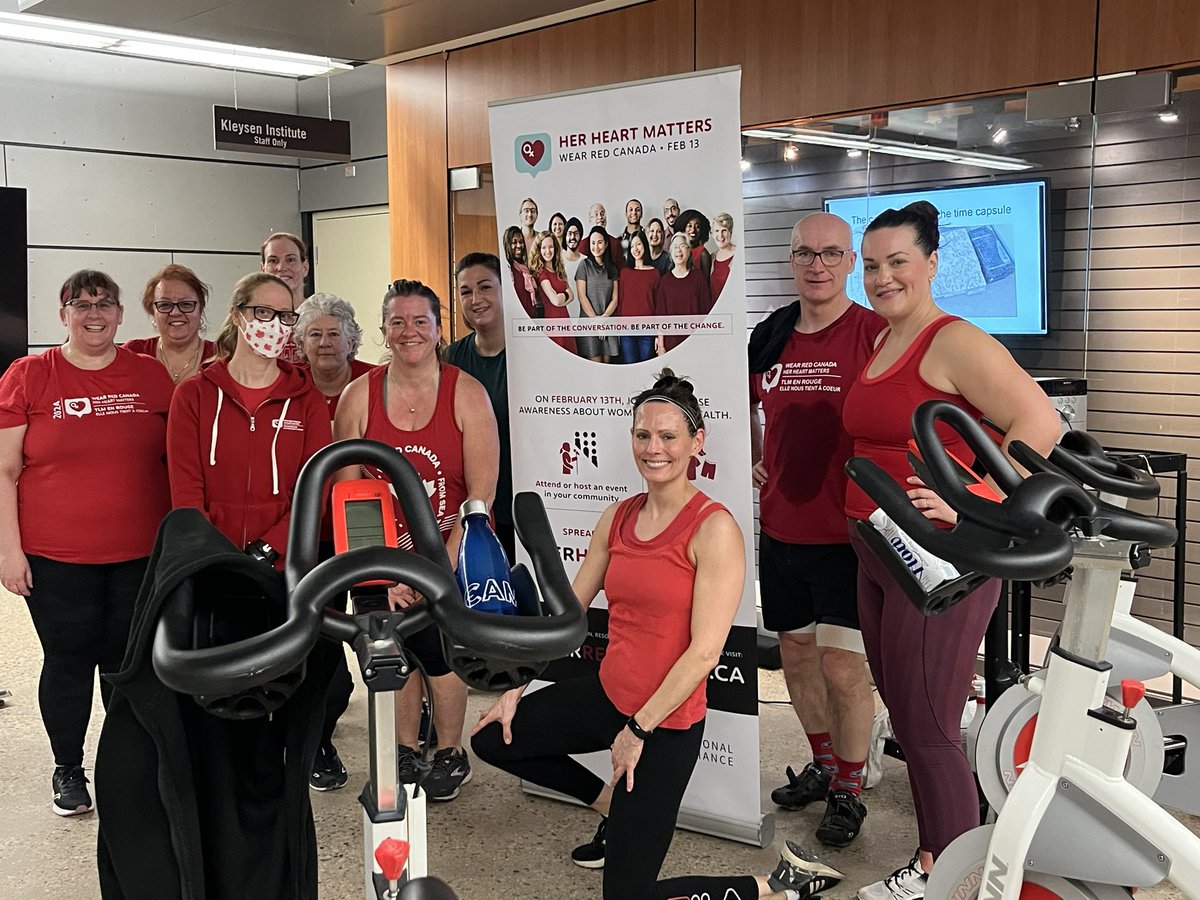 A big thank you to all those who cycled in support of #WearRedCanada in the @hsc_winnipeg William Avenue Mall to raise awareness for Women’s Heart Health #HerHeartMatters @CWHHAlliance
