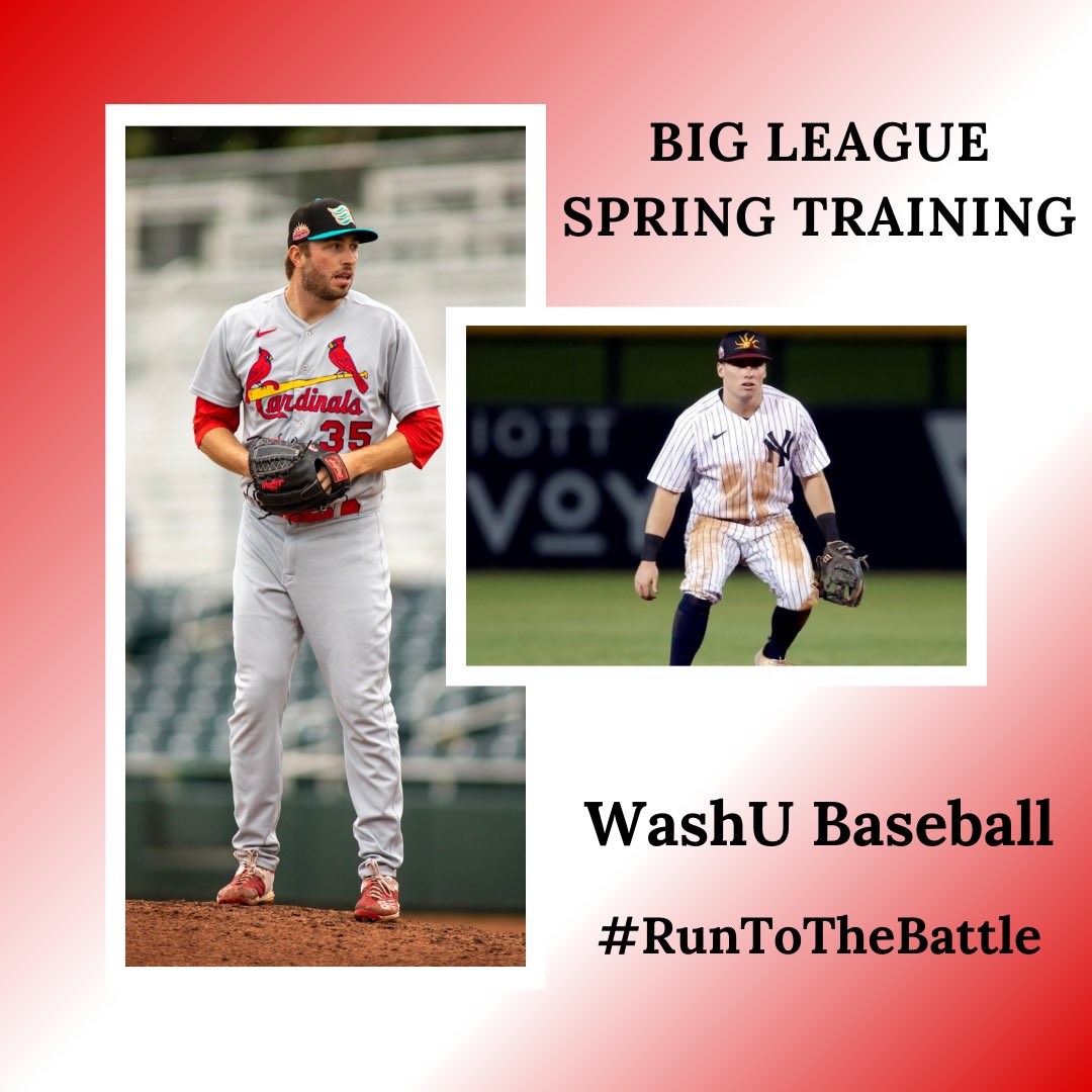 Ryan Loutos (St. Louis Cardinals) & Caleb Durbin (NY Yankees) are heading to BIG LEAGUE Spring Training! World-class degree, development path to Pro Ball, culture of success. At @WUSTL, @WASHUBears & @washubaseball, you get them all! #RunToTheBattle

@d3baseball