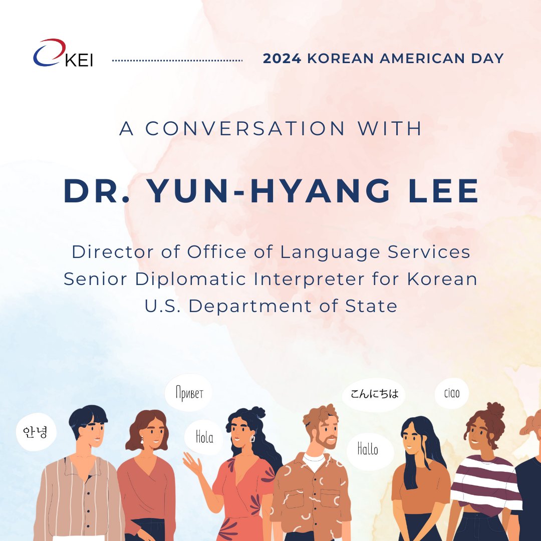 🗓️ Feb. 27, 6-8 PM EST
🌍 Ever wondered what it's like to be a diplomatic #interpreter for #POTUS and other U.S. officials? Join us for a conversation with Dr. Yun-hyang Lee, Director of the Office of Language Interpretation at <a href="/StateDep/">US State Dep</a> 
📩 RSVP - bit.ly/3HZF9ID