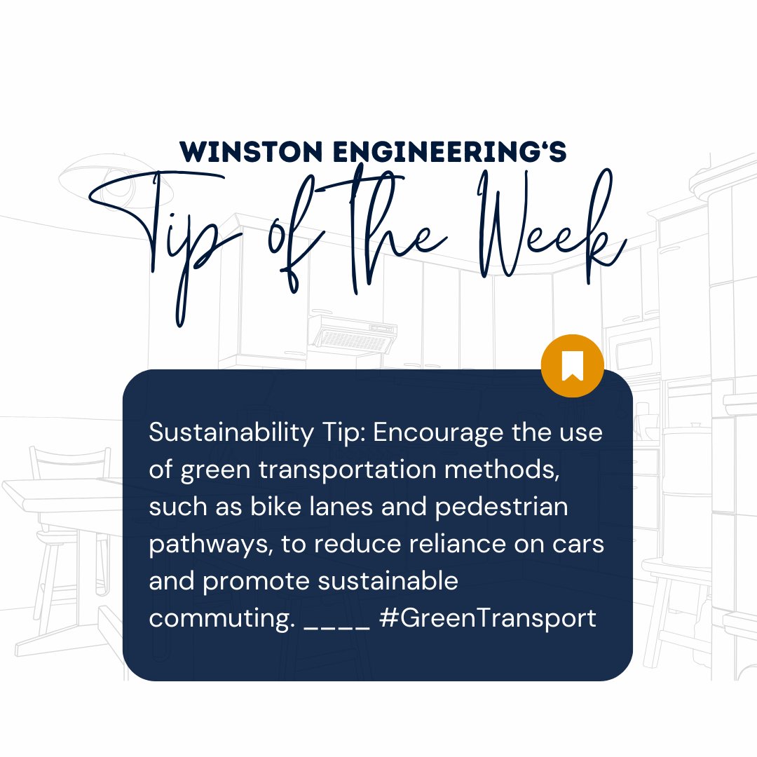 Winston_Eng_Inc's tweet photo. Sustainability Tip: Encourage the use of green transportation methods, such as bike lanes and pedestrian pathways, to reduce reliance on cars and promote sustainable commuting. #GreenTransport https://t.co/qXHdfVIwy5