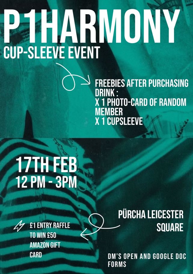 yungisutopia's tweet photo. p1harmony cupsleeve on saturday in london! link to google form -> https://t.co/nkAlf0y5EC https://t.co/22bqhrzIYF