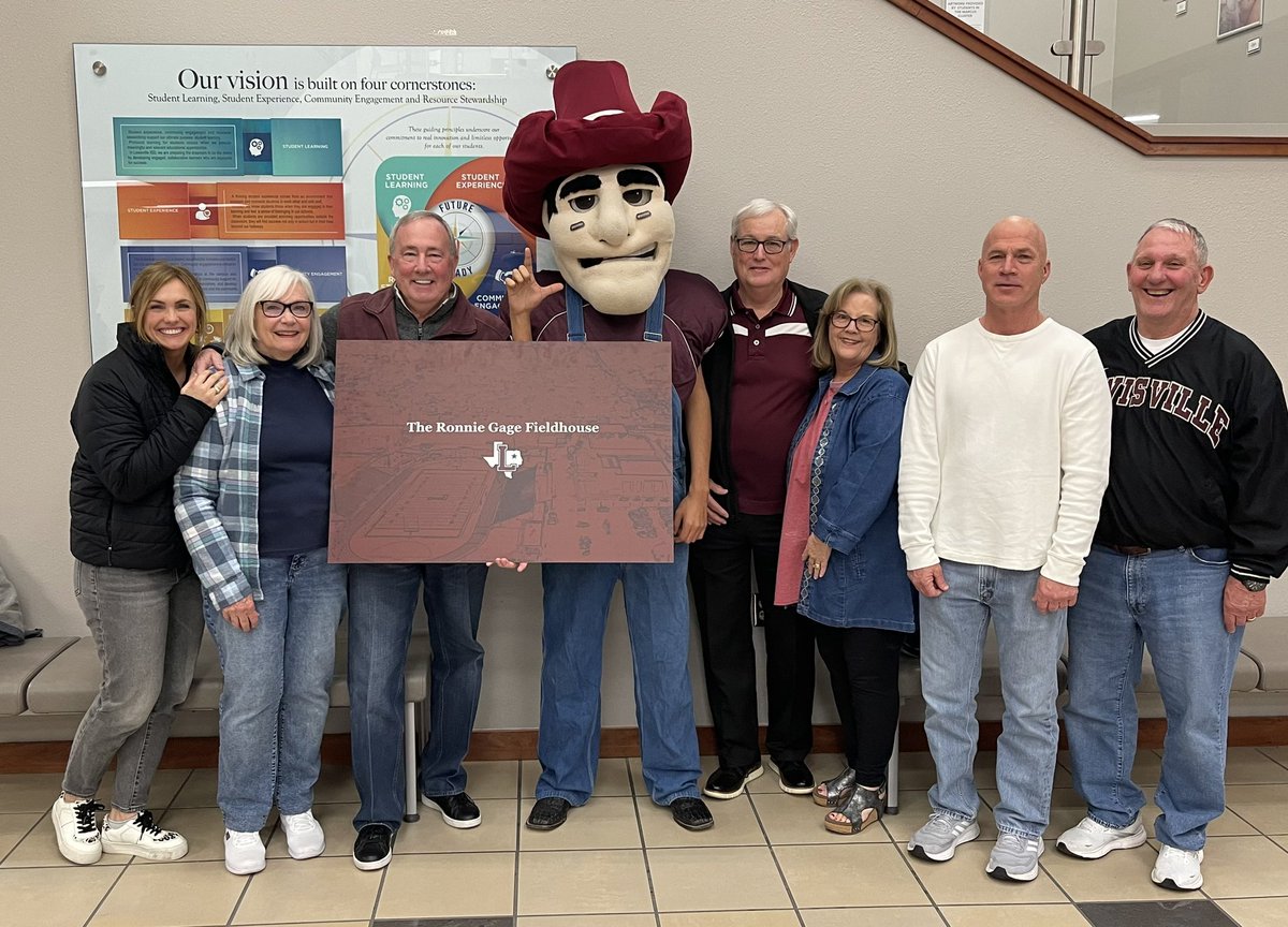 LewisvilleHS's tweet photo. LHS celebrated a special night last night as our LISD Board unanimously voted to rename the football field house to the Ronnie Gage Field House. It was so great to see Coach Gage and his family, friends, and former LHS coaches show up to support the renaming. https://t.co/lqn2LLV3Jt