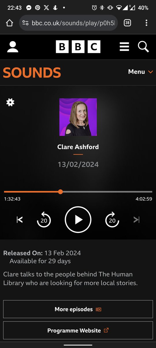 New link bbc.co.uk/sounds/play/p0… with a start at 1:32 for those who missed the morning show on #huntingtonsdisease thankfully the live show is recorded and availability for the next days ;) #hdresearch #hdawareness #careforrare #patientadvocacy