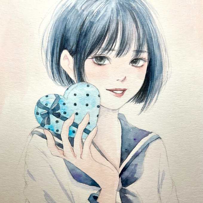 「blue hair valentine」 illustration images(Latest)