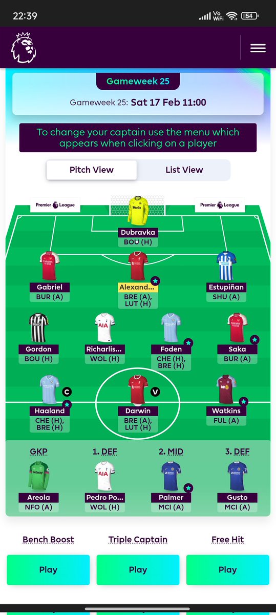 Senan15's tweet photo. @FPL_Divya One free transfer, any suggestions? Congrats on the rank 👏 https://t.co/83108pHtuK