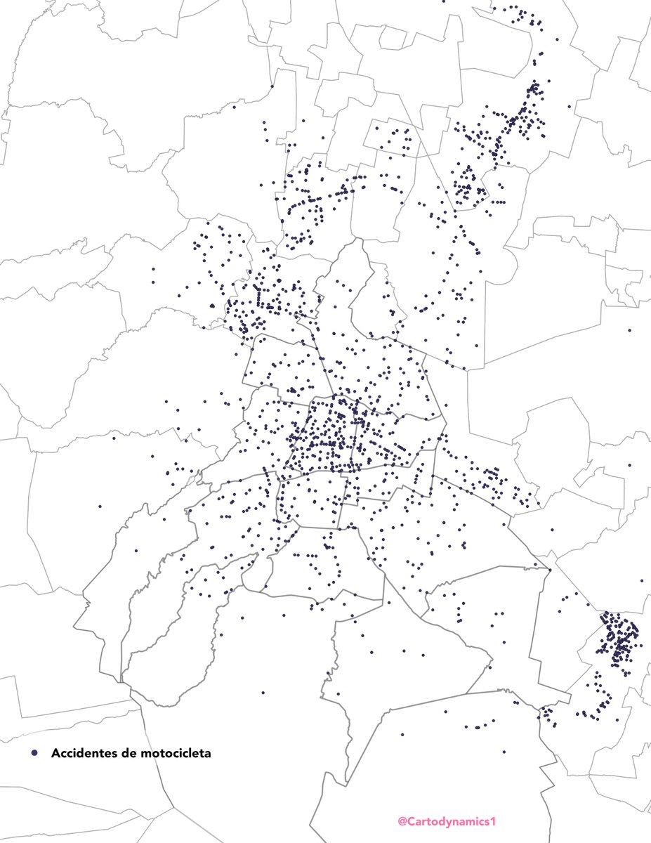 cartodynamics1's tweet photo. Así los accidentes en motocicleta 2022 🛵
Con datos del INEGI

#CDMX #moto #qgis https://t.co/sQFruL01D3