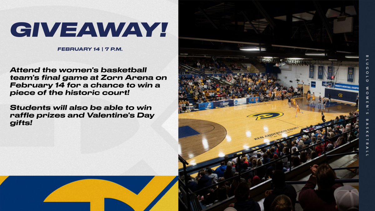 📢 PACK ZORN ARENA! 📢 Cheer on @UWECWBB in their last game at Zorn tomorrow night and you can have a chance to win a piece of the court from the legendary arena! Students can also earn some raffle prizes! #RollGolds