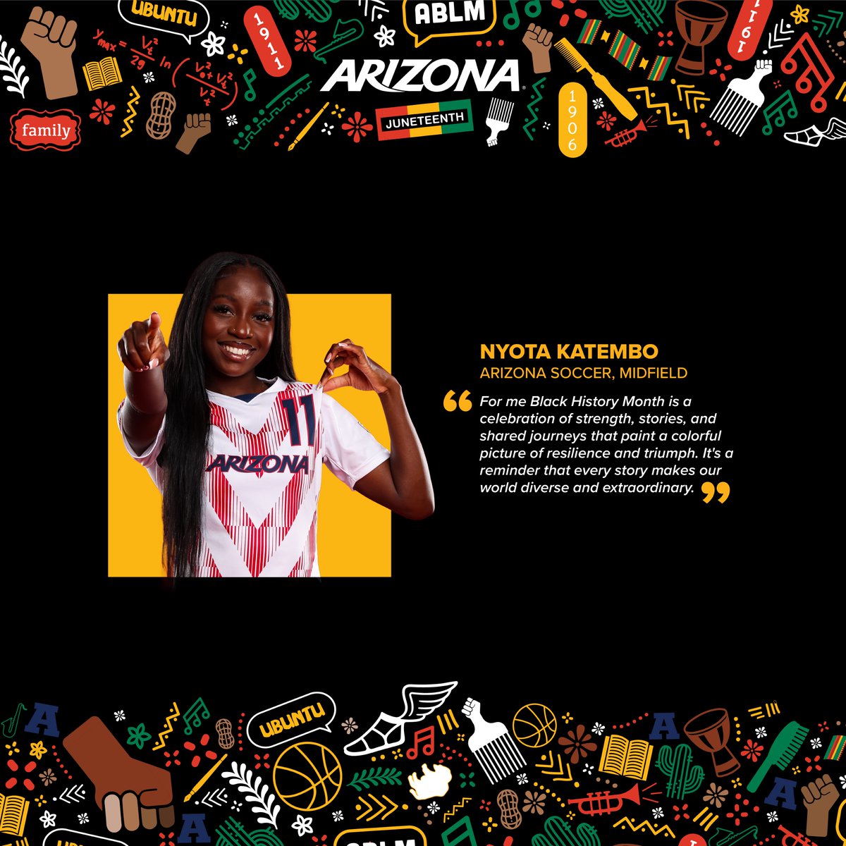 'Every story makes our world diverse and extraordinary.' @ArizonaSoccer | #BlackHistoryMonth