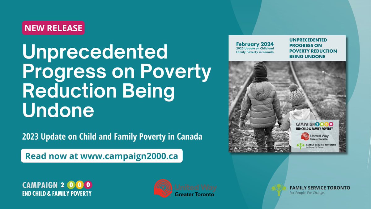 📣NEW RELEASE! @Campaign2000's 2023 National Update on Child and Family Poverty, “Unprecedented Progress on Poverty Reduction Being Undone” is out now. Read the report for 30+ recommendations to end poverty in Canada: tinyurl.com/campaign2000re… #EndingPovertyIsPossible #cdnpoli