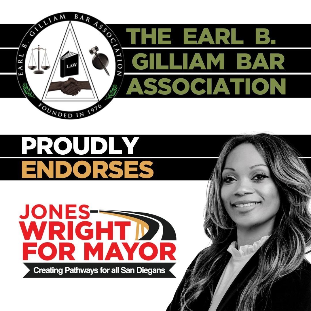 Wright4SD's tweet photo. I am especially proud to be endorsed by the @EarlBGilliamBar Association! EBGBA knows that true change requires real action. 

#Wright4SD #TrueChange #Inclusive #SanDiego https://t.co/8PhQwC85yp