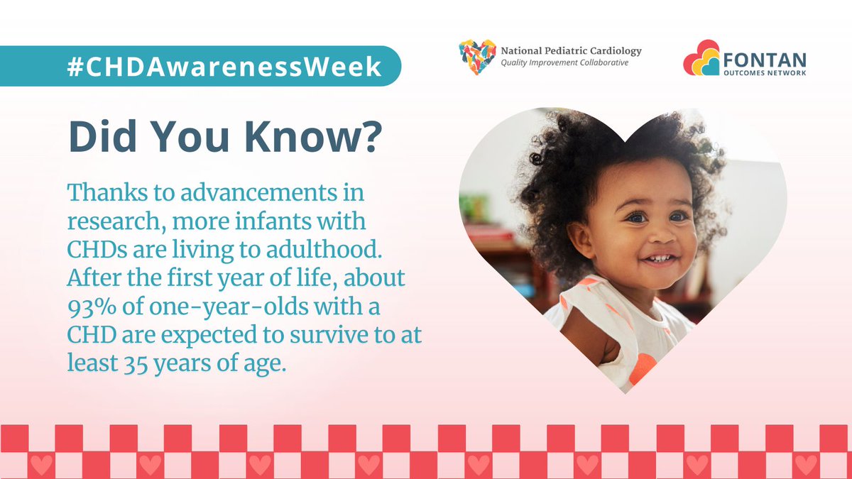 Thanks to advancements in research, more infants diagnosed with CHDs are living to adulthood. Learn about FON's work to improve outcomes and quality of life for all individuals with single ventricle heart disease & Fontan circulation: buff.ly/3HONUoT #CHDAwarenessWeek