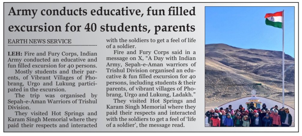 EarthNewsLadakh's tweet image. #Armyconducts educative, #funfilled excursion for 40 #students, #parents

@lg_ladakh @adgpi @firefurycorps @prodefleh