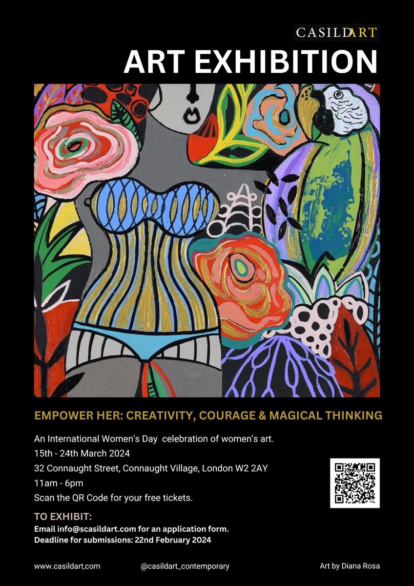 Cant wait to open our new gallery space in central London with an inspiring exhibition ,’ EmpowerHer:Creativity, Courage and Magical Thinking in Women's Art’ Book your free tickets on Eventbrite.