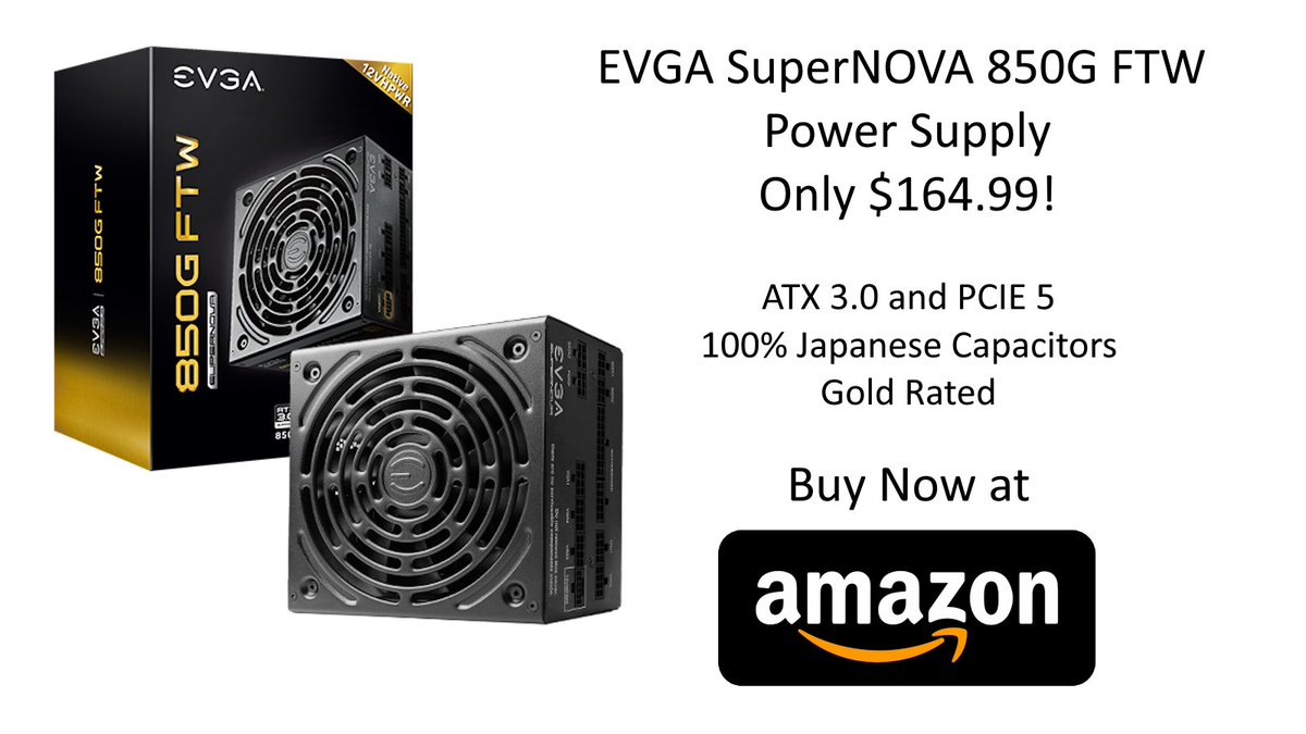 Get a great deal on the EVGA SuperNOVA 850G FTW Gold Rated Power Supply! Only $164.99 at Amazon! For a limited time and while supplies last. #ATX3 #PCIE5 #PowerSupply amazon.com/gp/product/B0C…