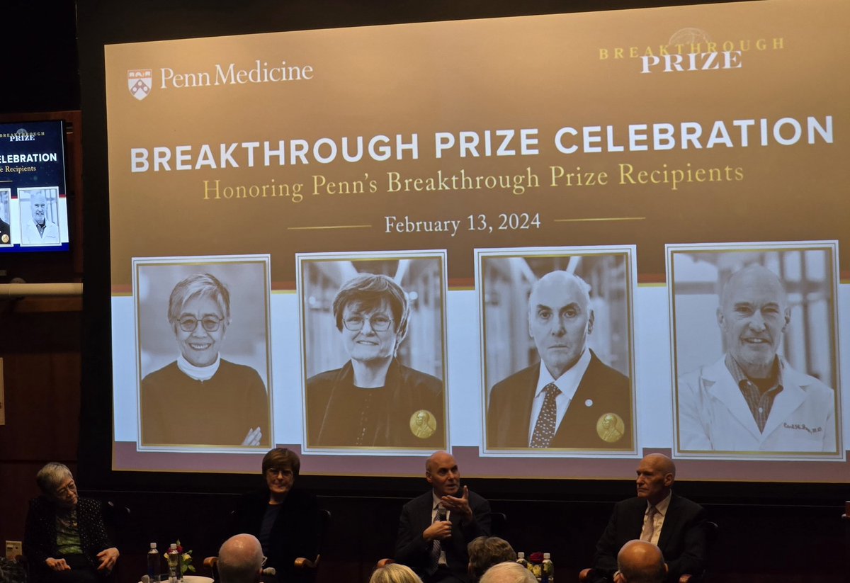 Celebrating @PennMedicine Breakthrough Prize winners Virginia Lee (2020), Kati Kariko and Drew Weissman (2022), Carl June (2024)