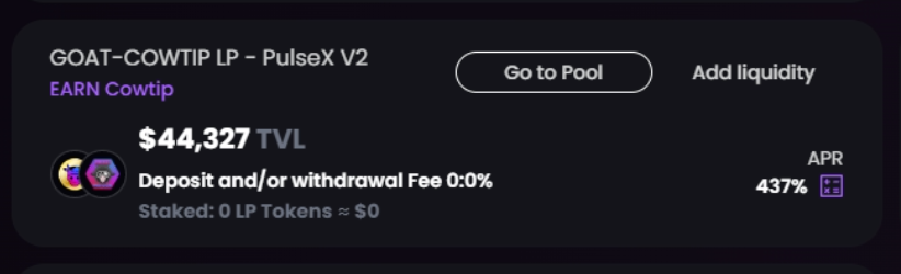 Degen__Protocol's tweet photo. FYI the @Pls_Farm $GOAT pool has been cranking out gains of over 400% APR for months now and their #Cowtip token is kicking ass. Great team doing a great job on #Pulsechain. We appreciate your partnership.
$GOAT $PLS #Pulsechain #GAINS https://t.co/GjbjyjinD9