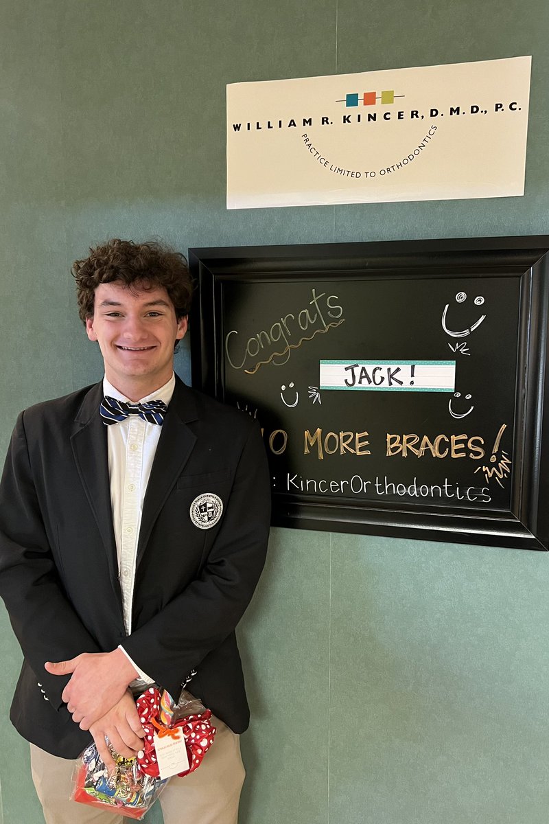 Congratulations to Jack for getting his braces off AND making it to the STATE wrestling tournament this weekend … way to go, Jack! 🎉 😁 🏆 🤼‍♂️ #KincerOrthodontics #ByeByeBraces