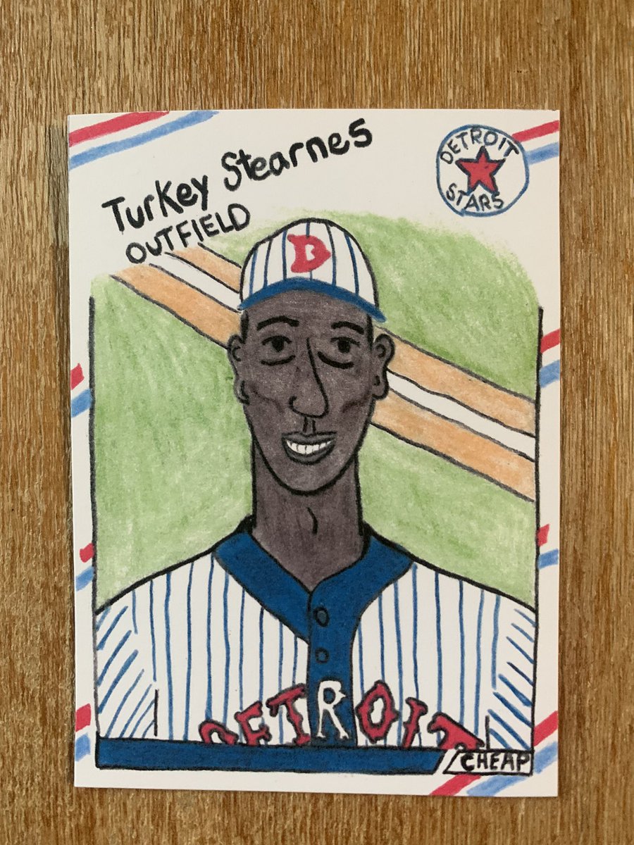 Turkey Stearnes. 1988 Fleer style. 

#mlb #baseball #baseballcards #cardart #sportsart #collect #sportscards #indiepress #turkeystearnes #detroitstars