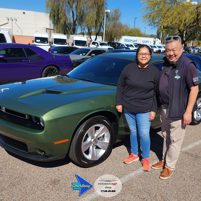 CourtesyCDRSS's tweet image. Smiling 😀 Sharon Morgan is ready to drive this awesome 2023 #DodgeChallenger #MuscleCar💪 assisted by always helpful Andrew Mai. Interested in a quality #CourtesyCDJRSuperstitionSprings vehicle, call Andrew at 480-569-2991. #TheCourtesyWay #CourtesyCDRAZ #Challenger #Mai4URCDJRc