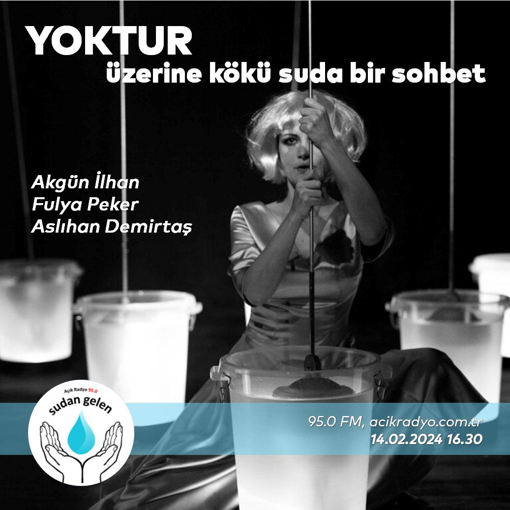 Sudan Gelen (@sudan_gelen) on Twitter photo Akgün İlhan'ın hazırlayıp sunduğu Sudan Gelen'in 149. bölümünde Fulya Peker’in yazdığı, yönettiği ve oynadığı, mimar Aslıhan Demirtaş’ın sahne ve ışık tasarımını yaptığı YOKTUR üzerine konuşuyoruz. Bugün 16.30'da <a href="/acikradyo/">Apaçık Radyo</a> Akgün İlhan'ın hazırlayıp sunduğu Sudan Gelen'in 149. bölümünde Fulya Peker’in yazdığı, yönettiği ve oynadığı, mimar Aslıhan Demirtaş’ın sahne ve ışık tasarımını yaptığı YOKTUR üzerine konuşuyoruz. Bugün 16.30'da <a href="/acikradyo/">Apaçık Radyo</a>