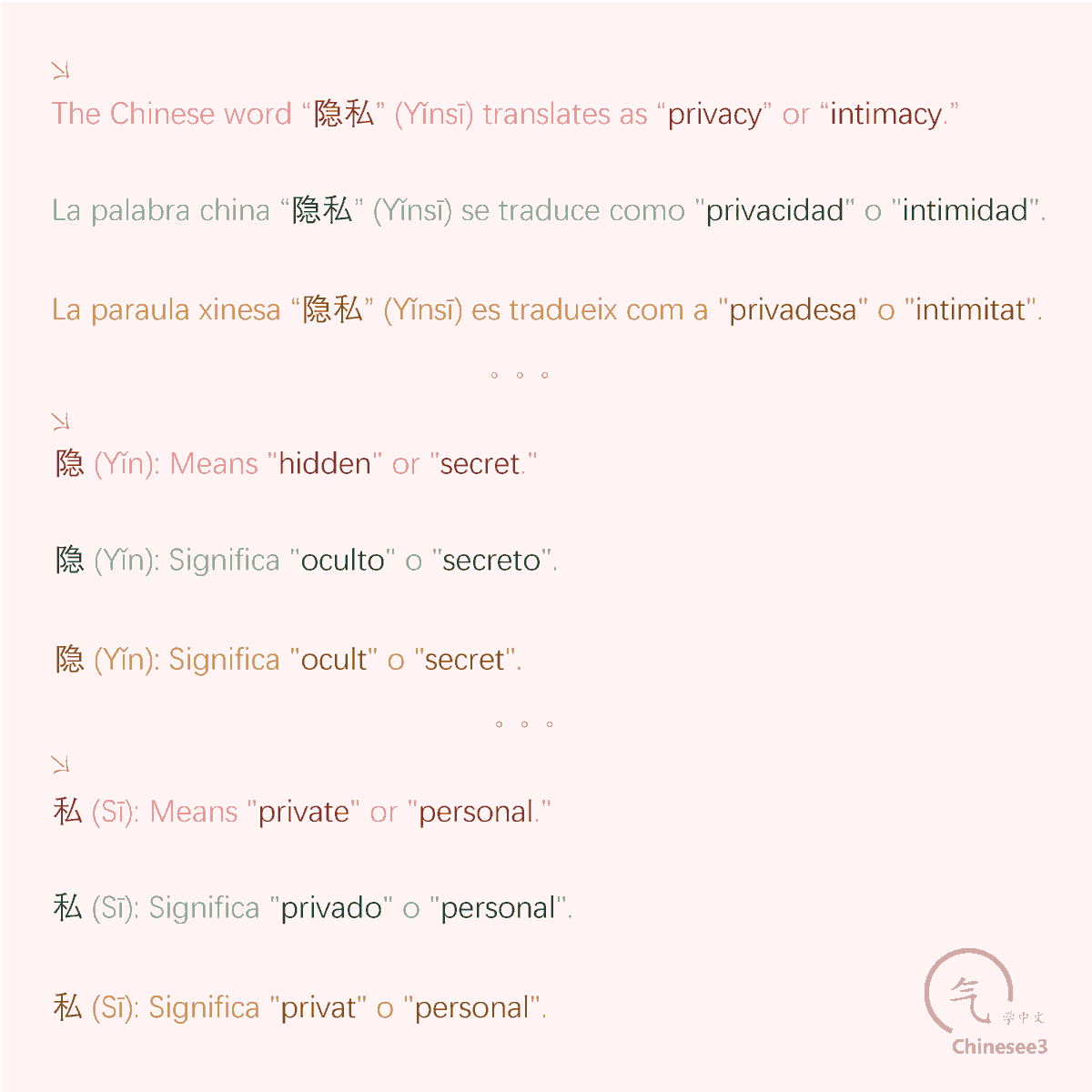 OlgaQuibus's tweet photo. 隐私
Yǐnsī
- Privacy
- Privacidad
- Privadesa

Chinesee3 🥢 https://t.co/x7XYDywOwv