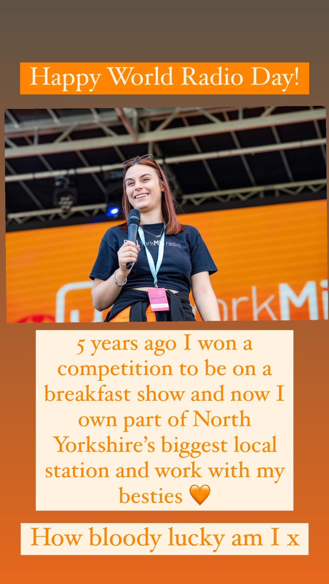 I am one lucky girly. Happy #WorldRadioDay 🧡 @theyorkmix